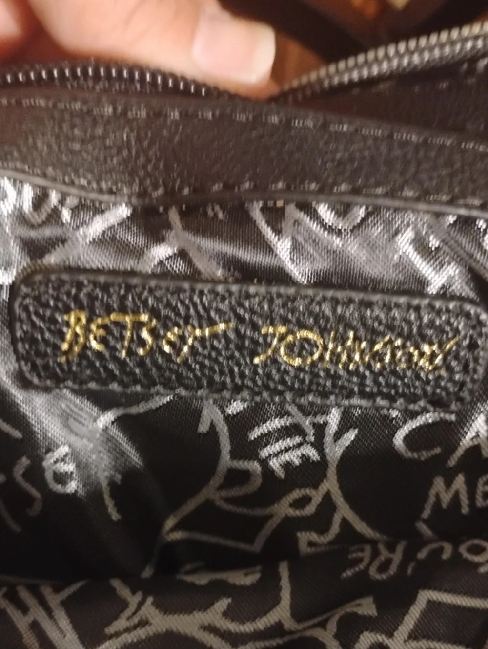 Betsey Johnson Diaper Bag Black & White Rose Print + Changing Pad